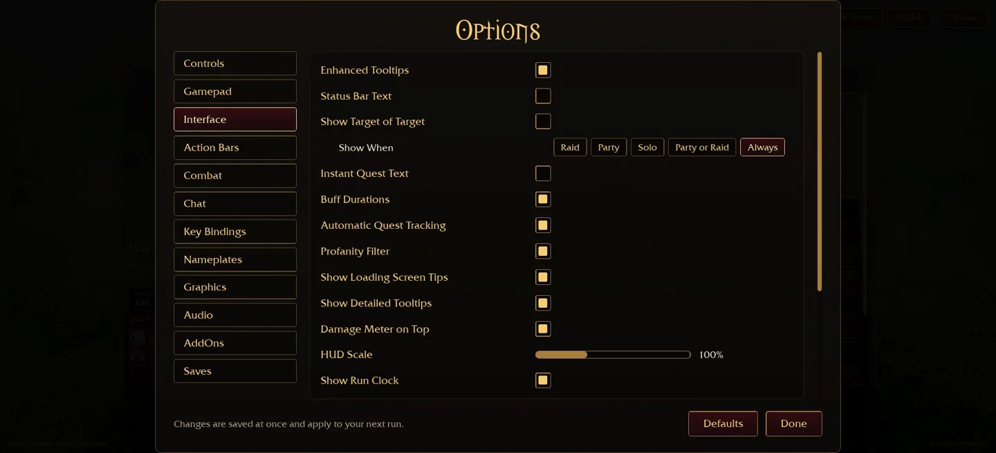 原版 Interface 具有 HUD Scale;設定存在不代表每款手機都已通過遊玩測試。